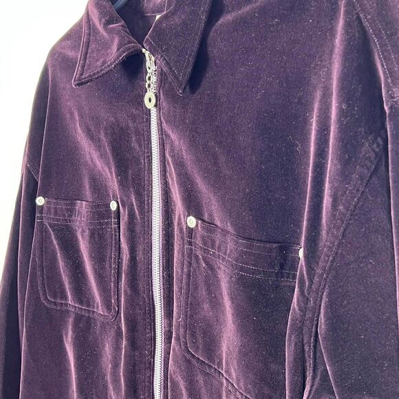 Jones New York Sport Vintage Purple Velvet Overshirt Jacket XL 1X - Picture 2 of 7